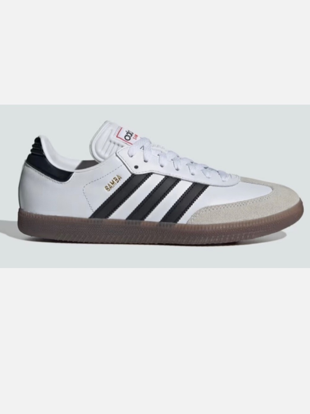 adidas Samba White / Black Leather Sneakers with Gum Sole (M9/W11)